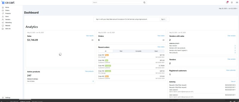 Platforms like CS-Cart are capable of integrating eCommerce, marketing, and vendor management features seamlessly, making it easier for growing businesses to centralize customer and order data without the need for complex third-party setups.