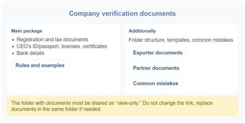 Company Verification Docs