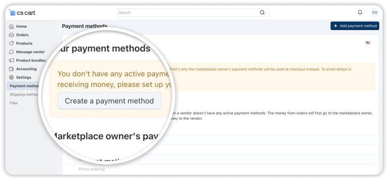 Payment options in Direct Customer-to-Vendor Payments feature
