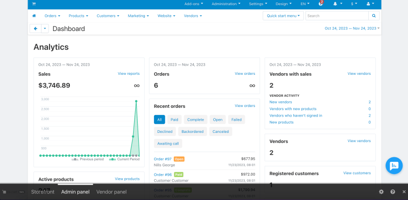 CS-Cart B2B marketplace platform