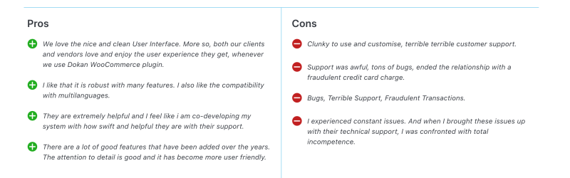 Summary of Dokan reviews on Capterra