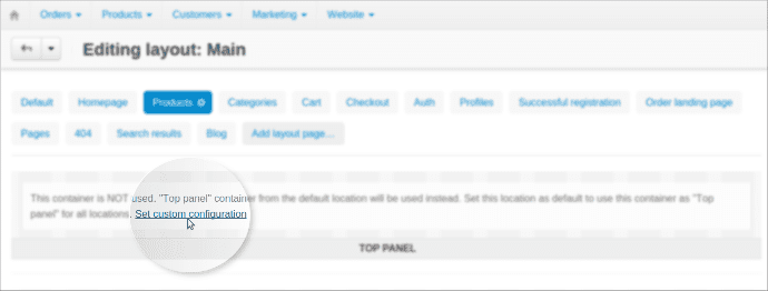 Set custom configuration