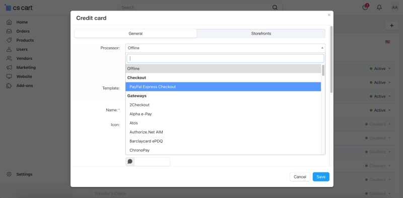 Payment Methods on CS-Cart Platform
